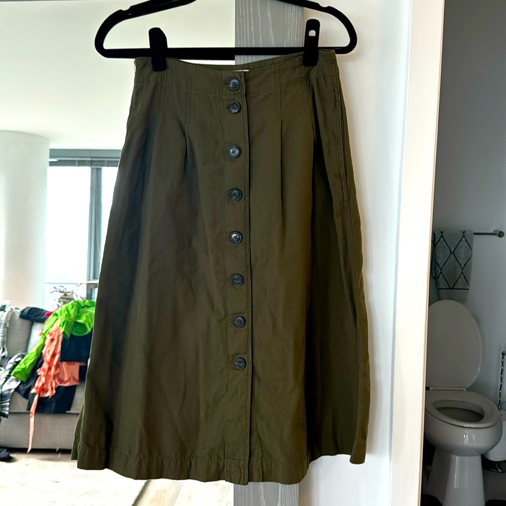 Army green madewell skirt